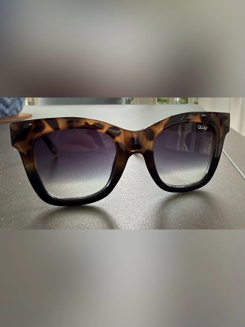 Quay Australia Tortoiseshell Frame Sunglasses with Black Fade Lenses
